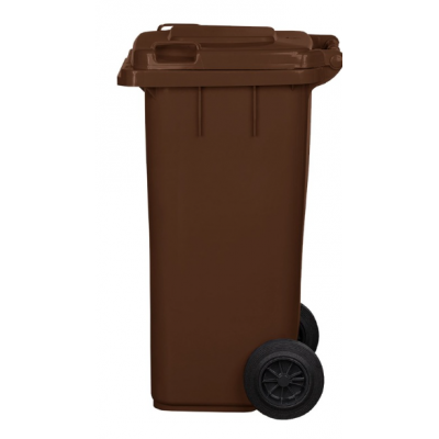 Pojemnik do selektywnej zbiórki śmieci i odpadów 120 l brązowy