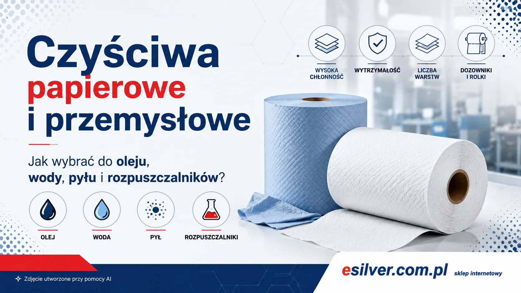 Jakie czyściwo przemysłowe wybrać do oleju, wody, pyłu i rozpuszczalników? Jakie czyściwo przemysłowe wybrać do oleju, wody, pyłu i rozpuszczalników?