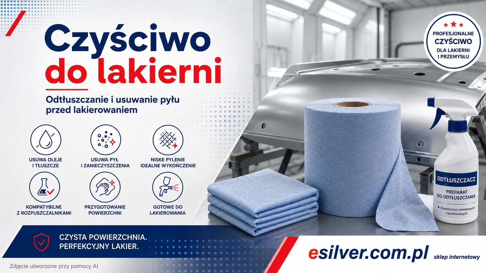 Czyściwo do lakierni – jak odtłuścić powierzchnię i usunąć pył przed lakierowaniem? Czyściwo do lakierni – jak odtłuścić powierzchnię i usunąć pył przed lakierowaniem?