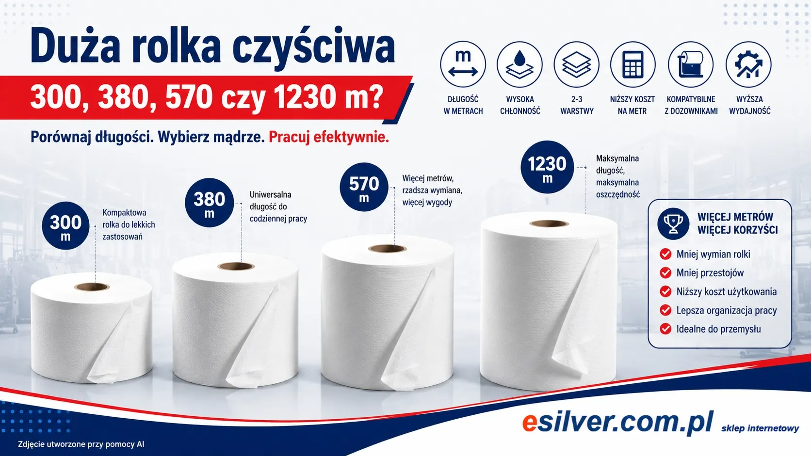 Duża rolka czyściwa - jaka długość czyściwa jest najbardziej opłacalna? Duża rolka czyściwa - jaka długość czyściwa jest najbardziej opłacalna?