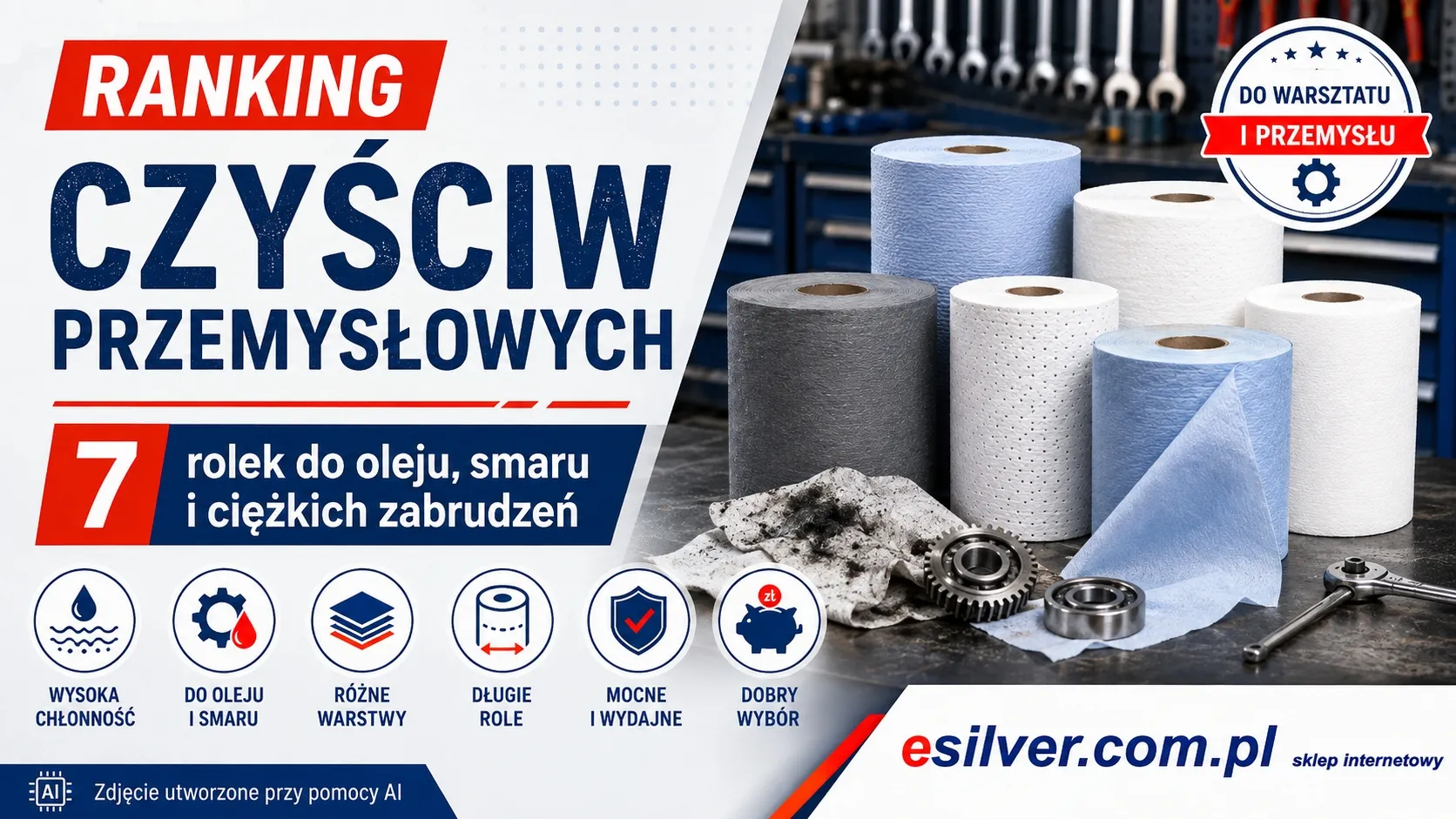Ranking czyściw przemysłowych do warsztatu – 7 rolek do oleju, smaru i ciężkich zabrudzeń Ranking czyściw przemysłowych do warsztatu – 7 rolek do oleju, smaru i ciężkich zabrudzeń