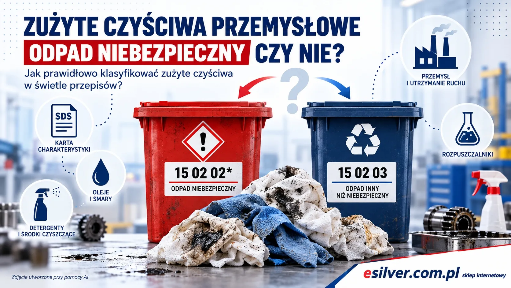 Zużyte czyściwo przemysłowe – kiedy jest odpadem niebezpiecznym i jaki kod odpadu zastosować? Zużyte czyściwo przemysłowe – kiedy jest odpadem niebezpiecznym i jaki kod odpadu zastosować?
