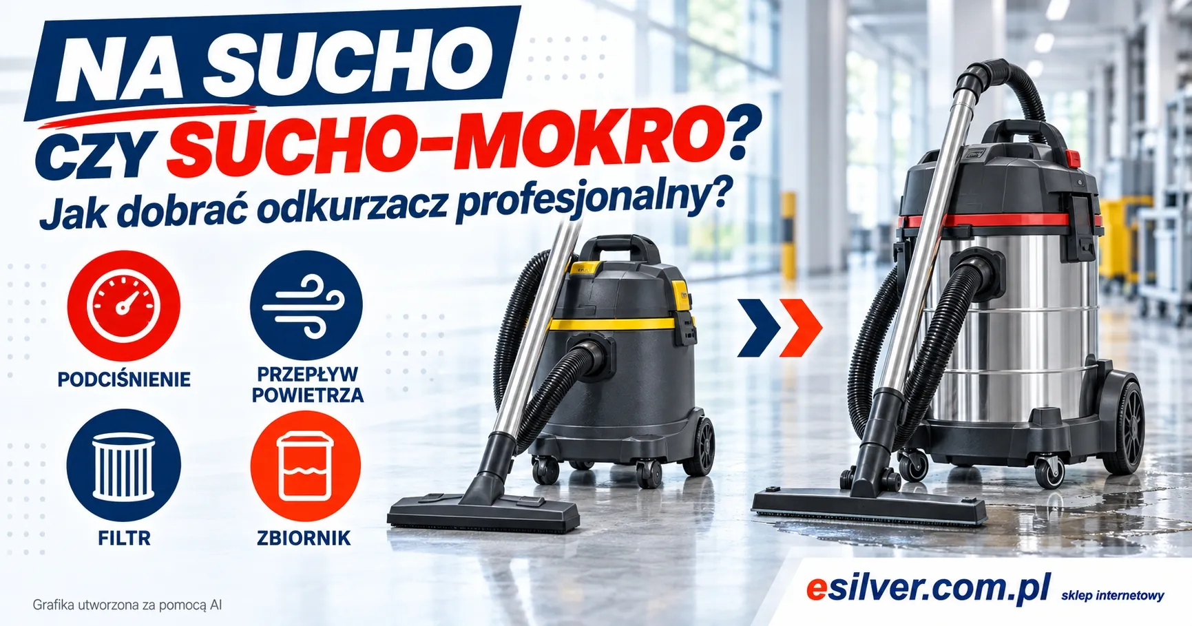 Odkurzacz profesjonalny na sucho czy sucho-mokro? Podciśnienie, przepływ powietrza, filtr i zbiornik Odkurzacz profesjonalny na sucho czy sucho-mokro? Podciśnienie, przepływ powietrza, filtr i zbiornik