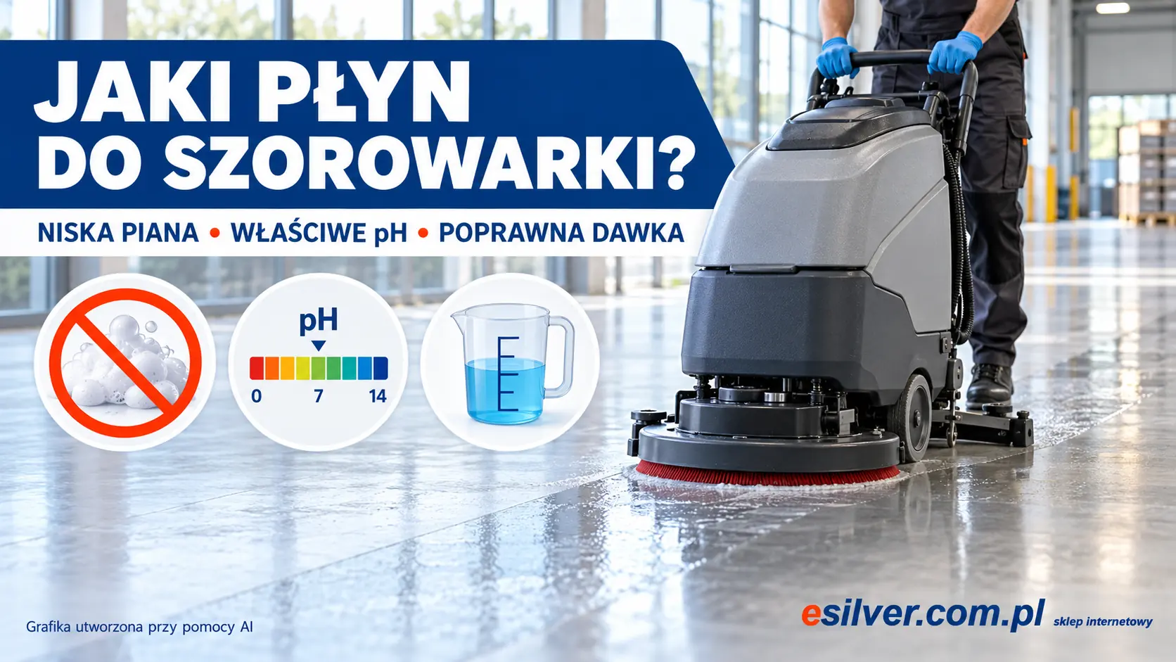 Jaki płyn do szorowarki i automatu szorująco-zbierającego? Chemia niskopieniąca, pH i dozowanie Jaki płyn do szorowarki i automatu szorująco-zbierającego? Chemia niskopieniąca, pH i dozowanie