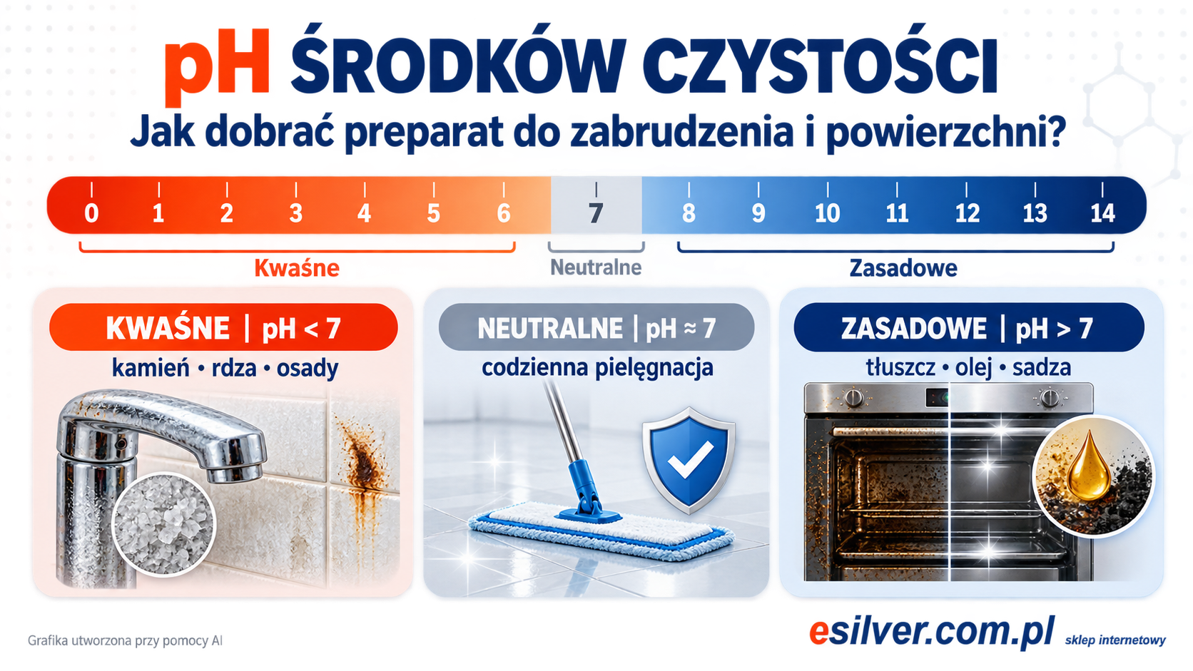 pH środków czystości – jak dobrać preparat do zabrudzenia i powierzchni? pH środków czystości – jak dobrać preparat do zabrudzenia i powierzchni?
