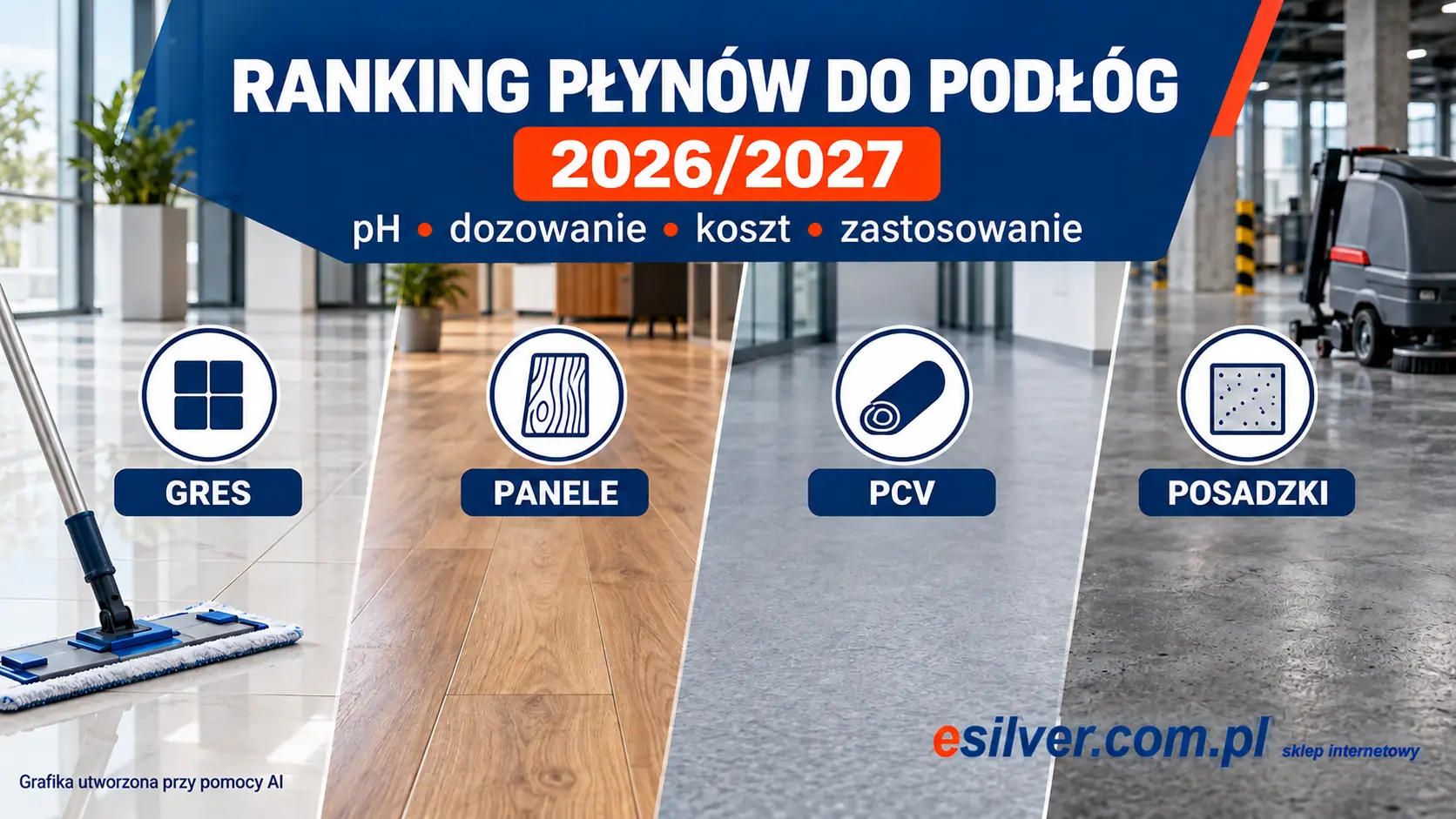 Ranking profesjonalnych płynów do mycia podłóg 2026/2027 – gres, panele, PCV i posadzki Ranking profesjonalnych płynów do mycia podłóg 2026/2027 – gres, panele, PCV i posadzki