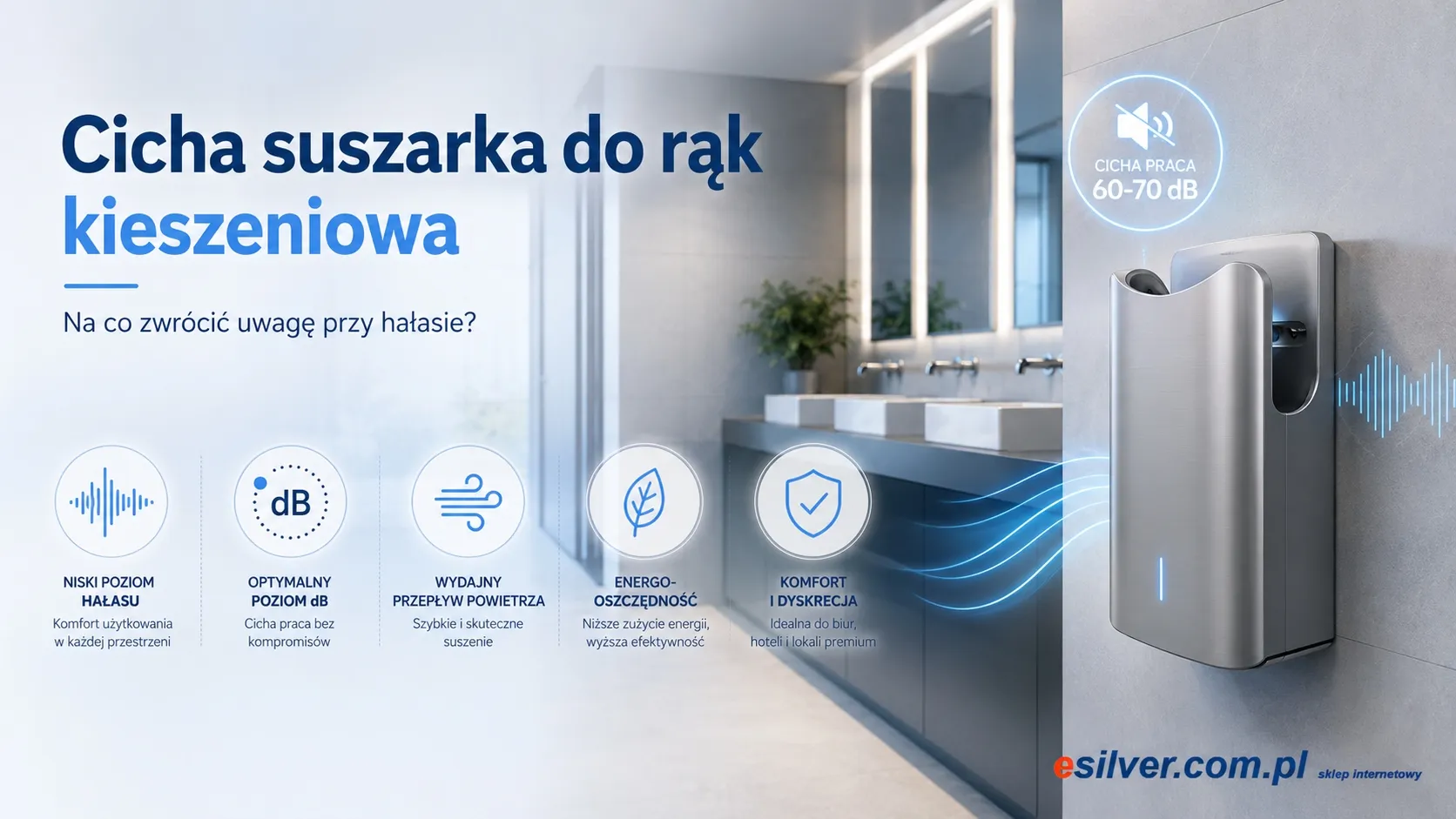Cicha suszarka do rąk kieszeniowa – na co zwrócić uwagę przy hałasie?