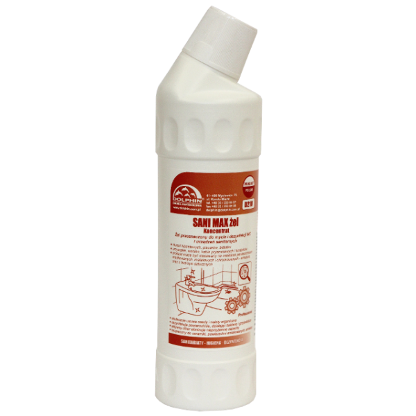 Dolphin Sani Max gel 1 l - Zasadowy koncentrat do mycia sanitariatów