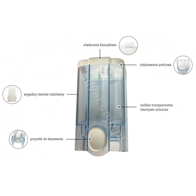Parametry techniczne cechy podajnika mydła w płynie JET Faneco 1 litr S1000