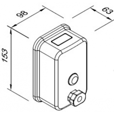 Pojemnik na mydło Faneco Duo S500SPP rysunek techniczny z wymiarami