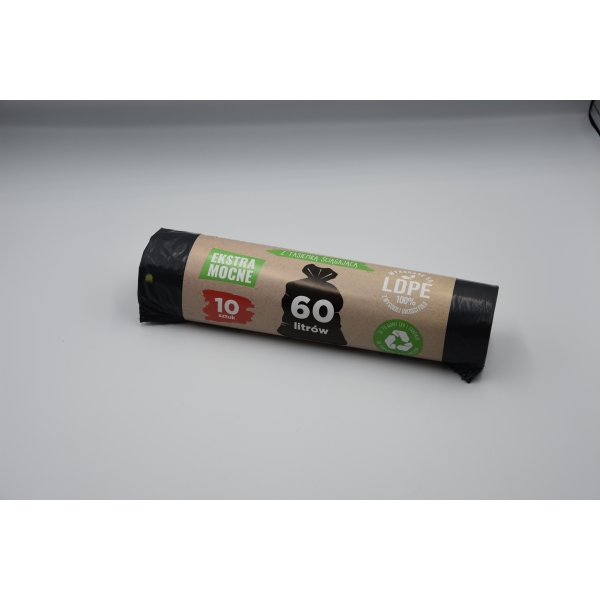 Worki na odpady 60 l LDPE czarne