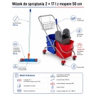 Wózek do mycia podłóg H0213/MP/50 z mope 50 cm - specyfikacja