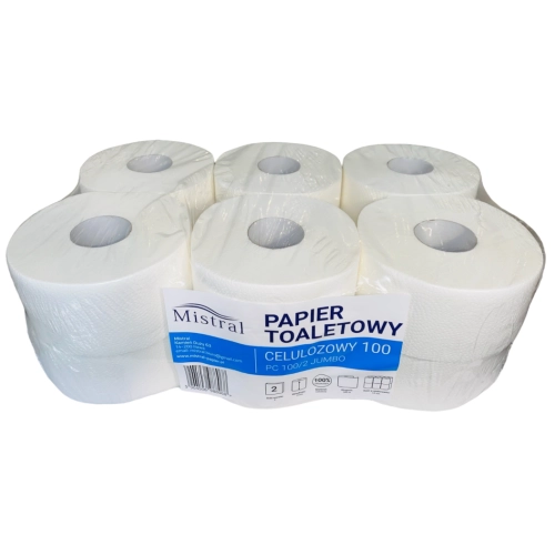 Dwuwarstwowy papier toaletowy celulozowy – papier toaletowy Jumbo w dużej rolce, 100 m – dodatkowe ujęcie produktu 2