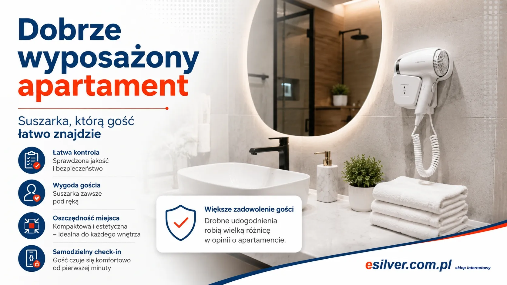 Suszarka hotelowa do apartamentu na wynajem — model ścienny czy przenośny?