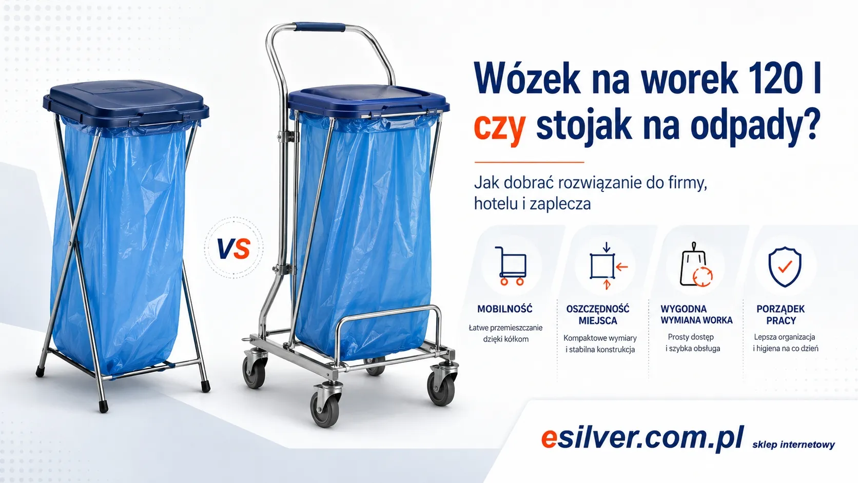 Wózek na worek 120 l czy stojak na odpady – co wybrać do firmy?