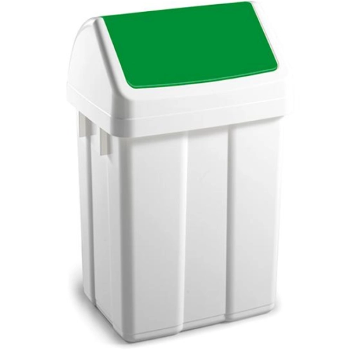 Uchylny kosz na śmieci plastikowy 25l kolor pokrywy zielony