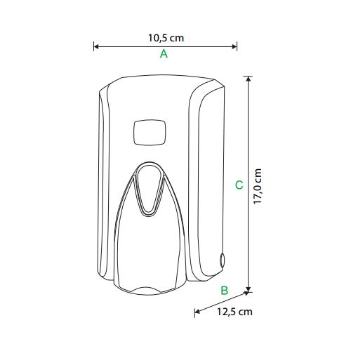 Dozownik mydła piankowego 0.5 l ABS wymiary