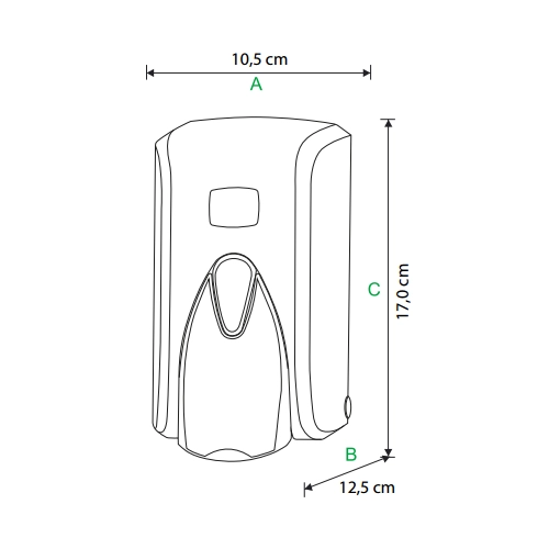 Dozownik mydła piankowego 0.5 l ABS wymiary