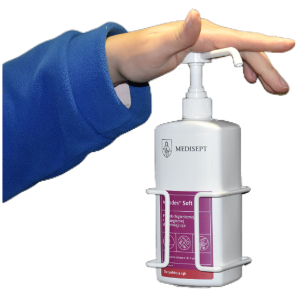 Uchwyt sanitarny płynów dezynfekujących, mydła i żelu 500 ml