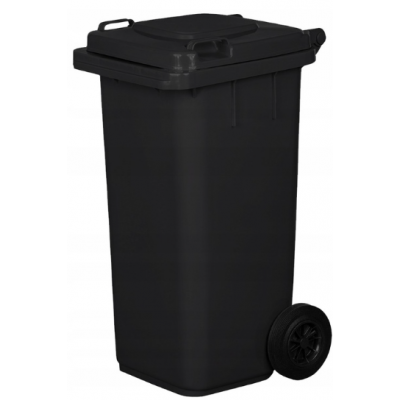 Pojemnik do selektywnej zbiórki śmieci i odpadów 120 l czarny