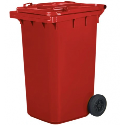 Czerwony pojemnik na odpady 240 litrowy