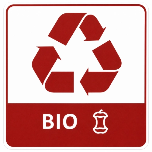 Naklejka na pojemnik na odpady z napisem Bio