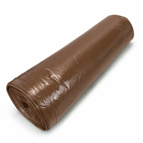Worki na śmieci brązowe 120 l LDPE – 120 l, folia LDPE, 25 sztuk na rolce