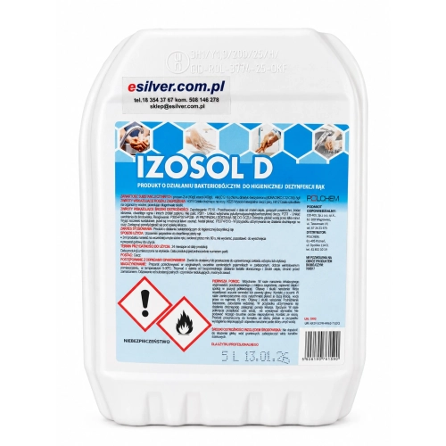 Płyn do higienicznej dezynfekcji rąk na bazie alkoholu Izosol 5L