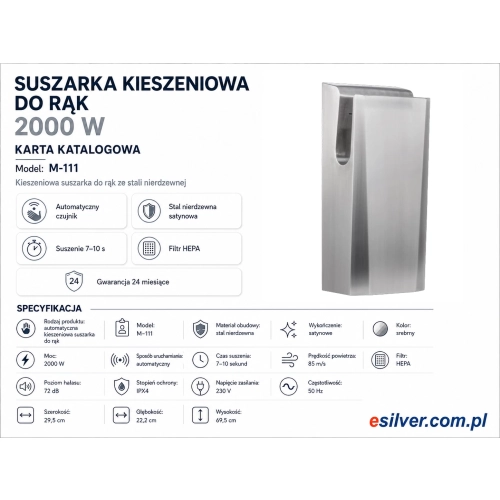 Karta katalogowa suszarki