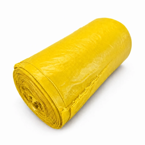 Worki na śmieci żółte 35 l LDPE – 35 l, folia LDPE, 20 sztuk na rolce