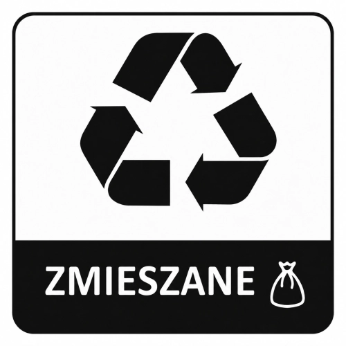 Naklejka ZMIESZANE na pojemniki i kosze na odpady