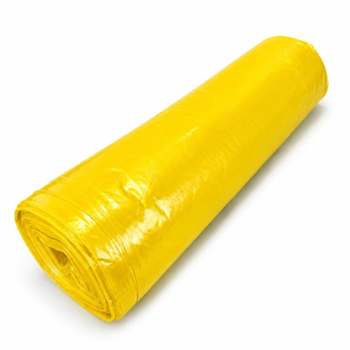 Worki na śmieci żółte 120 LDPE – 120 l, folia LDPE, 25 sztuk na rolce